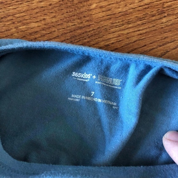 Peanuts blue long sleeve graphic tee in size 7 - Picture 3 of 4